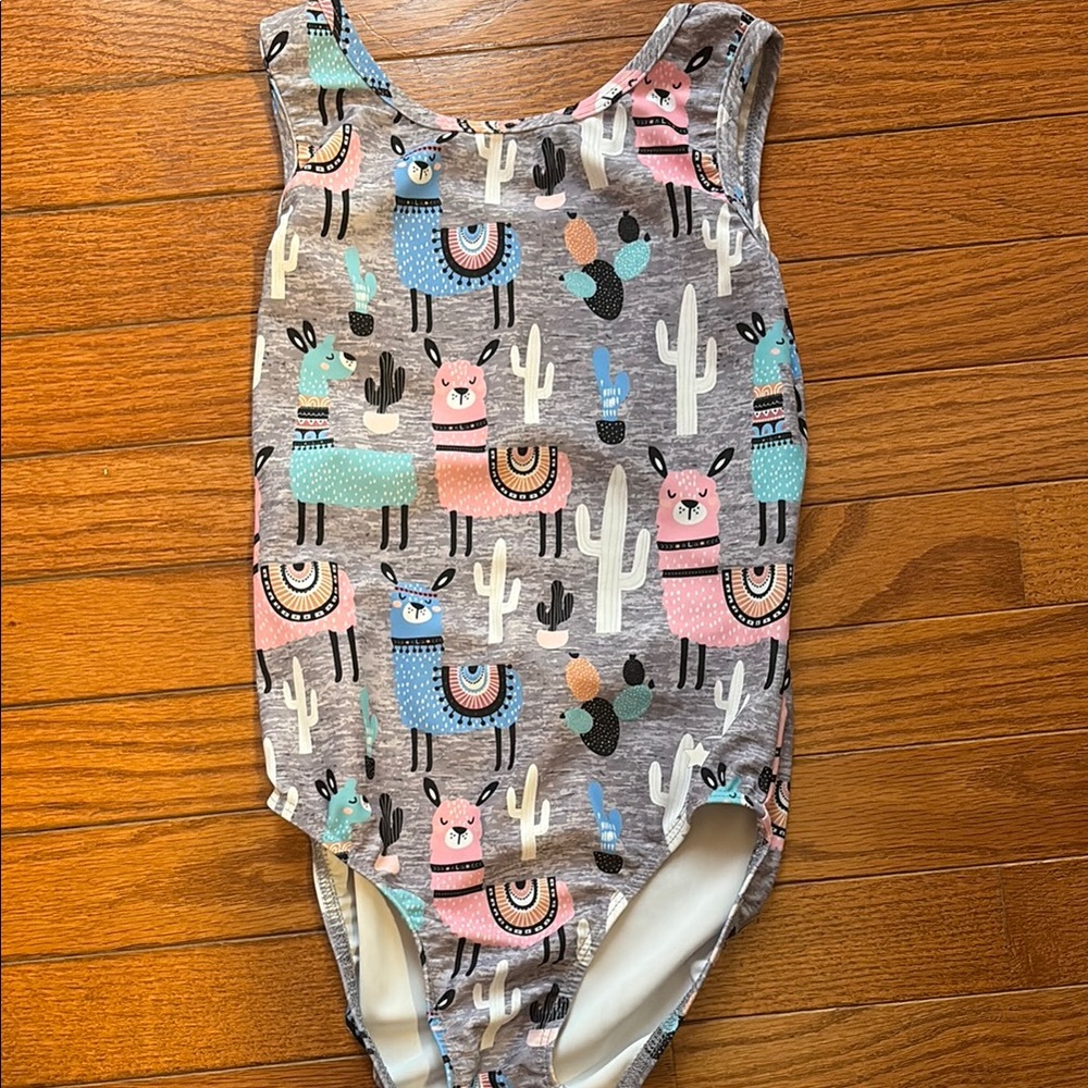 Kids YL Cactus and Llama Print gymnastics Leo